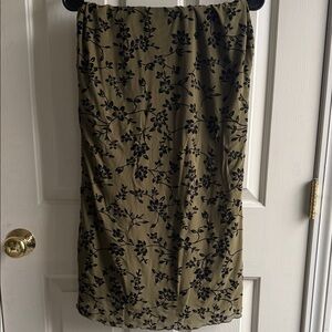 Floral Black and Olive Skirt